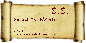Demcsák Dávid névjegykártya